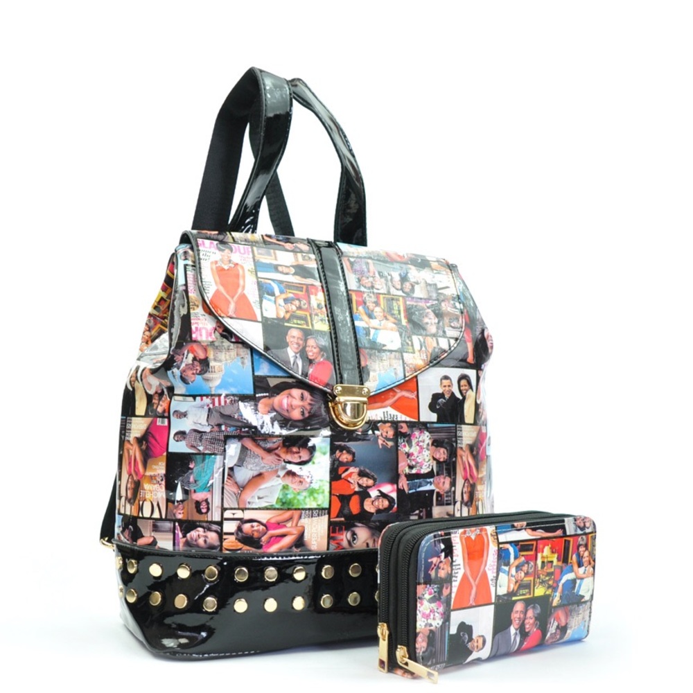 2pc Obama backpack with matching wallet